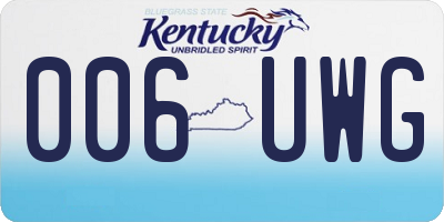 KY license plate 006UWG