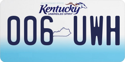 KY license plate 006UWH