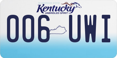 KY license plate 006UWI