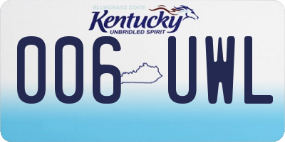 KY license plate 006UWL