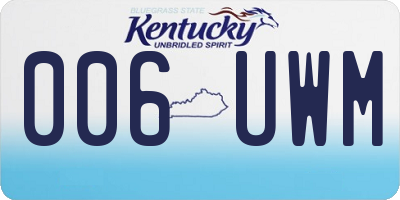 KY license plate 006UWM