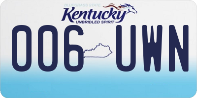 KY license plate 006UWN