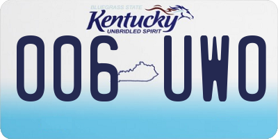 KY license plate 006UWO