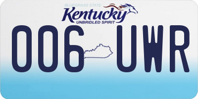 KY license plate 006UWR