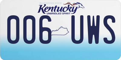KY license plate 006UWS