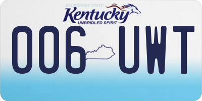 KY license plate 006UWT