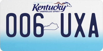 KY license plate 006UXA