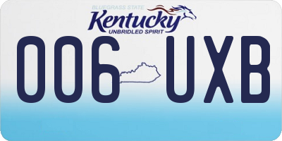 KY license plate 006UXB