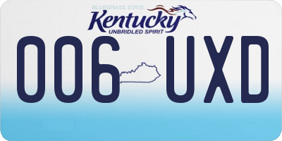 KY license plate 006UXD