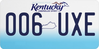 KY license plate 006UXE