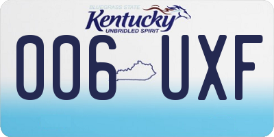 KY license plate 006UXF