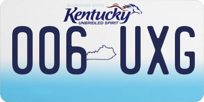 KY license plate 006UXG