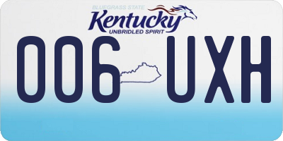 KY license plate 006UXH