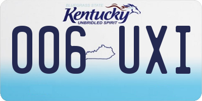 KY license plate 006UXI