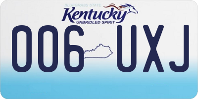 KY license plate 006UXJ