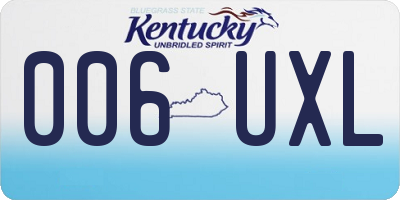 KY license plate 006UXL