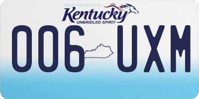 KY license plate 006UXM