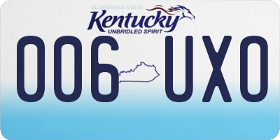 KY license plate 006UXO
