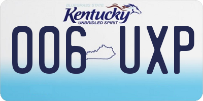 KY license plate 006UXP