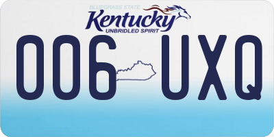 KY license plate 006UXQ