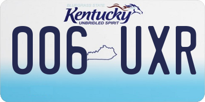 KY license plate 006UXR