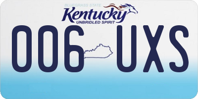 KY license plate 006UXS