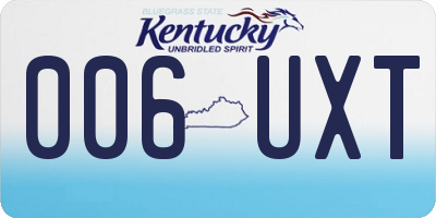 KY license plate 006UXT