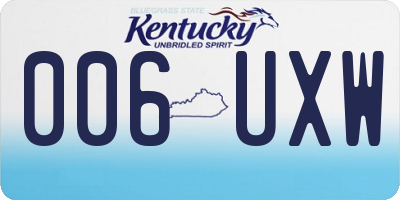 KY license plate 006UXW