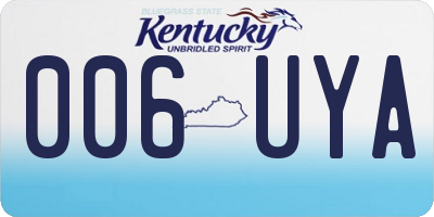 KY license plate 006UYA