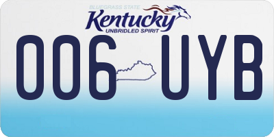 KY license plate 006UYB