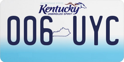 KY license plate 006UYC