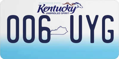 KY license plate 006UYG