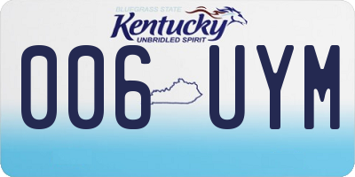 KY license plate 006UYM