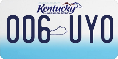 KY license plate 006UYO