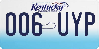 KY license plate 006UYP