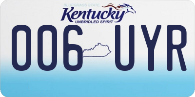 KY license plate 006UYR