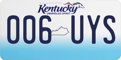 KY license plate 006UYS