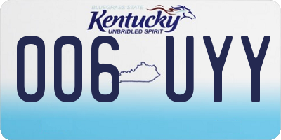 KY license plate 006UYY