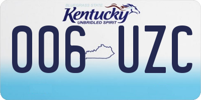KY license plate 006UZC