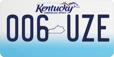 KY license plate 006UZE