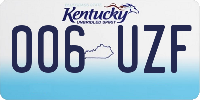 KY license plate 006UZF