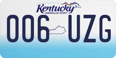KY license plate 006UZG
