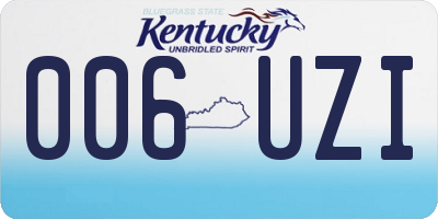 KY license plate 006UZI