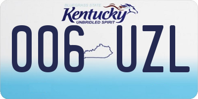 KY license plate 006UZL