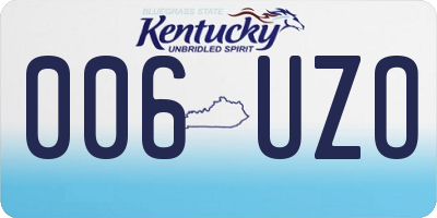 KY license plate 006UZO