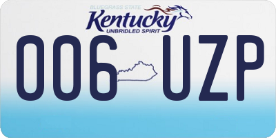 KY license plate 006UZP