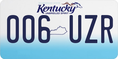 KY license plate 006UZR