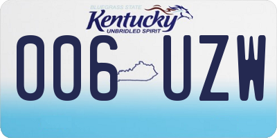 KY license plate 006UZW
