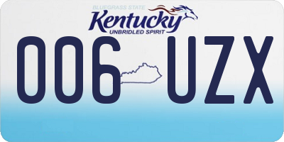 KY license plate 006UZX