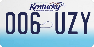 KY license plate 006UZY